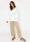 Irish Cotton Ladies Cardigan | White 