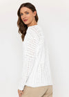 Irish Cotton Ladies Cardigan | White 