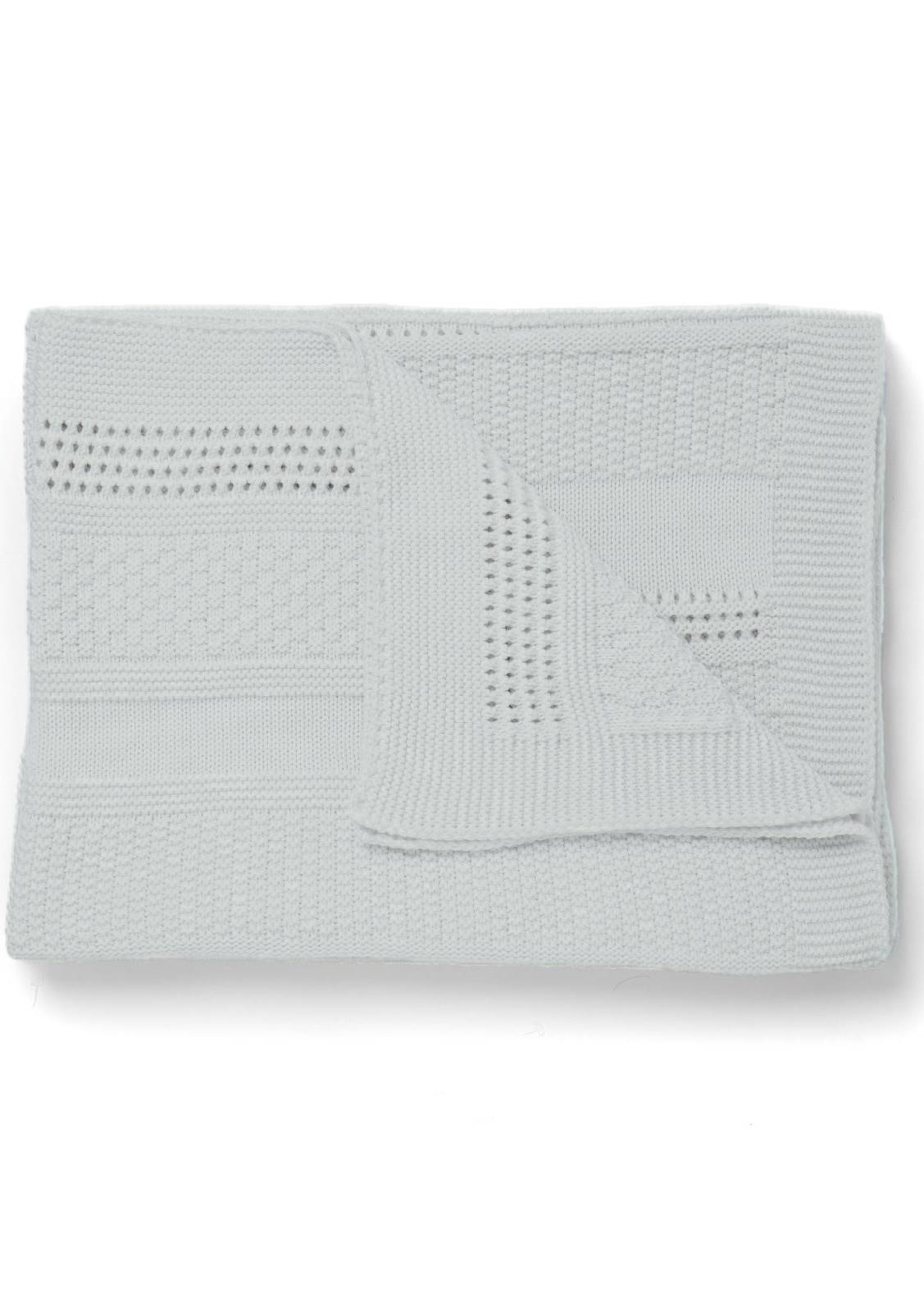 Textured Aran Stripe Super soft Merino Throw | Feather Grey