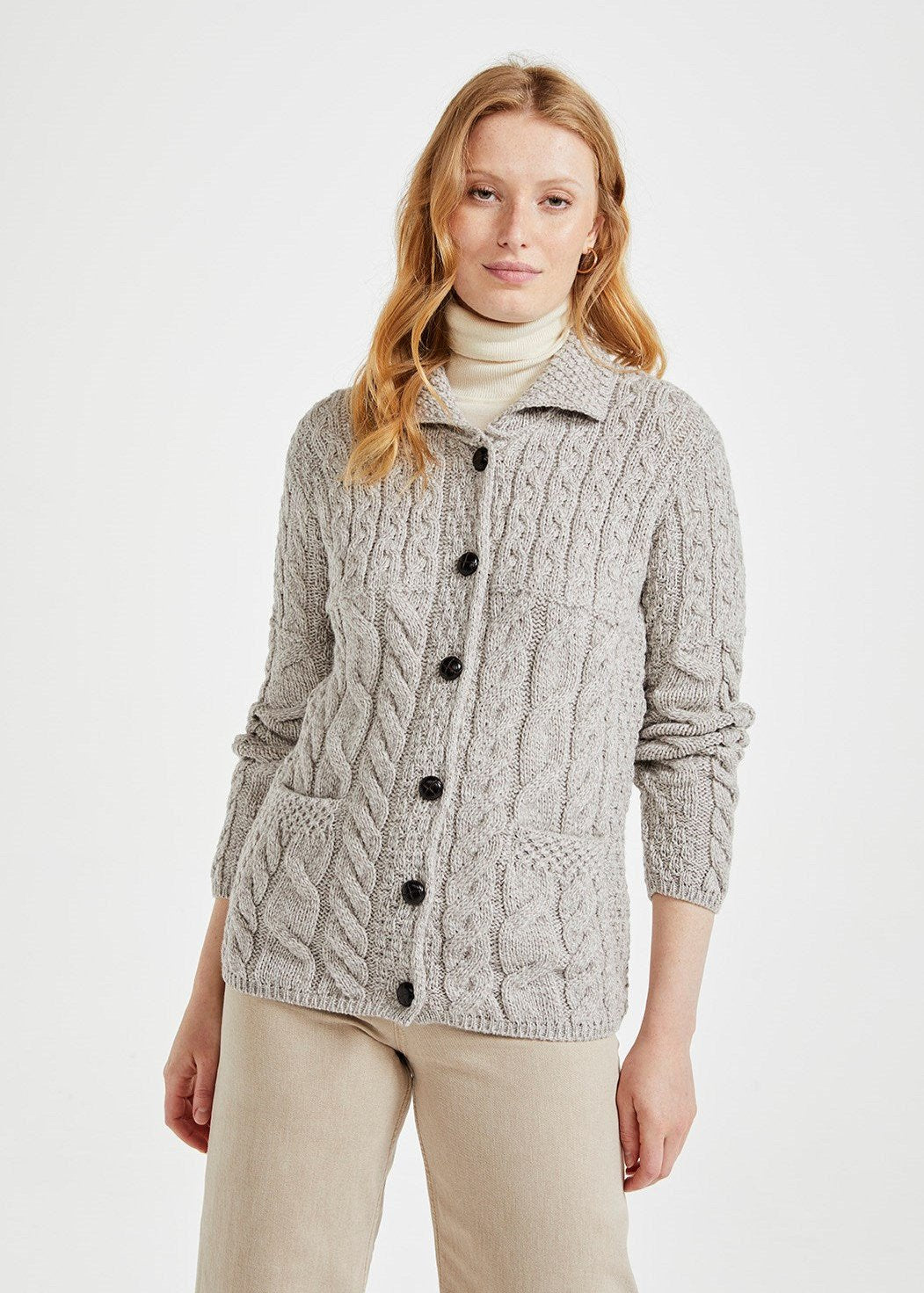 Aran Supersoft Cardigan | Oatmeal