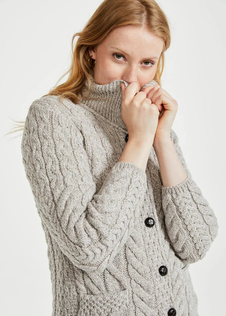 Aran Supersoft Cardigan | Oatmeal