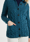 Aran Supersoft Cardigan | Teal