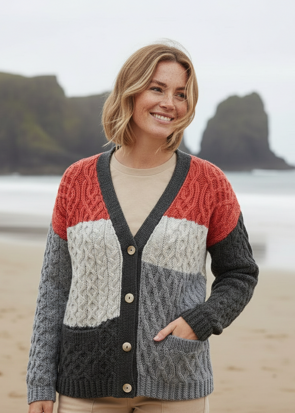 Aran Patchwork Cardigan