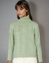 IrelandsEye Polo Neck Aran Sweater | Sage Marl