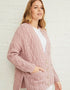 Valentia Aran Cardigan | Pink
