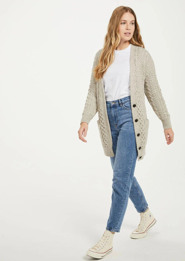 Aran Boyfriend Cardigan | Oatmeal