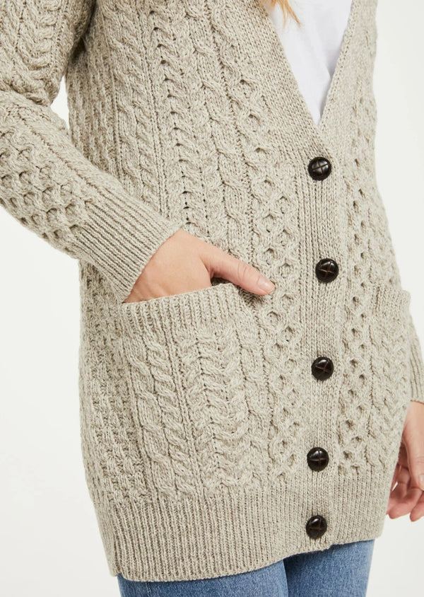 Aran Boyfriend Cardigan | Oatmeal