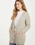 Merino Wool Aran Boyfriend Cardigan | Oatmeal - Clearance