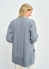 Delphi Aran Boyfriend Cardigan | Blue Grey