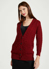 Delphi Aran Boyfriend Cardigan | Rua Red
