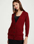 Delphi Aran Boyfriend Cardigan | Rua Red - Clearance