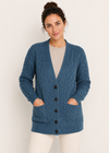 Delphi Aran Boyfriend Cardigan | Irish Sea - Clearance