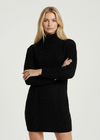 Aran Cowl Neck Dress | Black