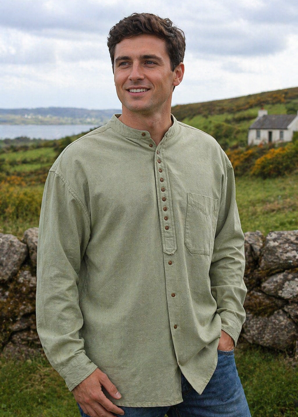 Civilian Men's Grandfather Shirt | Olive