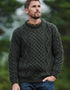 Aran Wool Sweater | Army Green