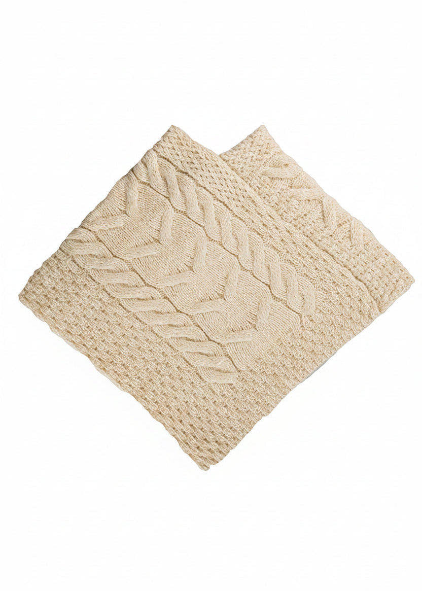 Kid's Aran Merino Wool Poncho | Natural