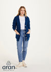 Downpatrick Ladies Aran Cardigan | Ink Blue