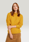 Aran Crew Neck Sweater - Sunflower