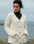 Traditional Cable Knit Aran Cardigan | Natural - Clearance