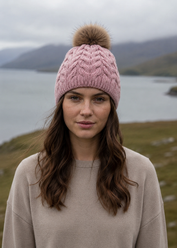 Aran Merino Wool Bobble Hat - Traditional Irish Knitwear