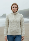 Women's Drawstring Aran Sweater | Natural