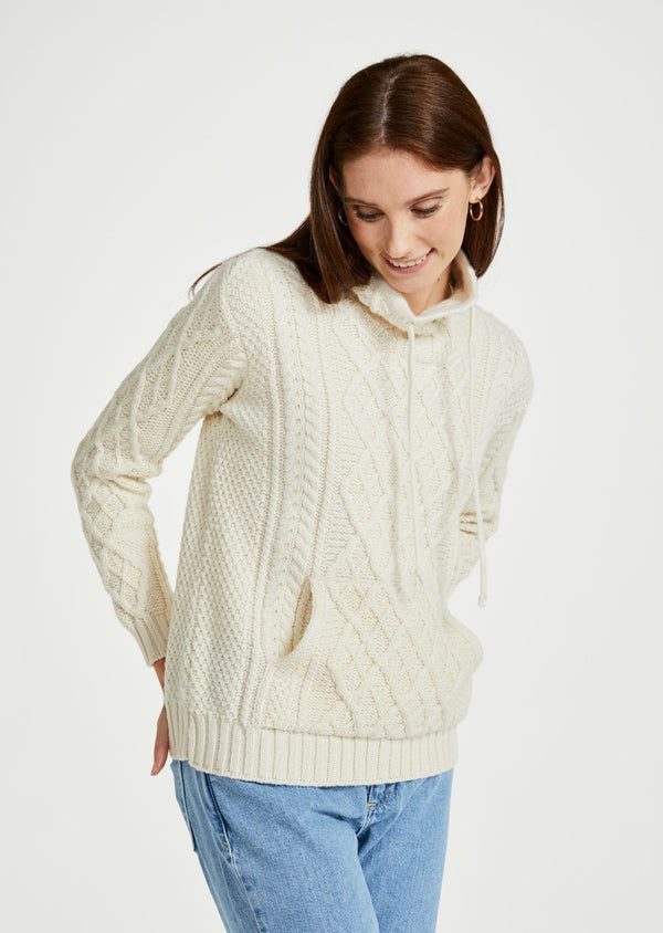 Enniscoe Drawstring Aran Sweater - Natural