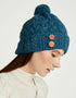 Aran Supersoft Merino Button Hat | Irish Sea