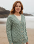 Downpatrick Ladies Aran Cardigan | Mint Green