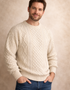 Inis Mor Aran Sweater - Natural Irish Wool Fisherman Jumper