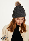 Aran Bobble Hat | Charcoal