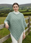 Aran Super Soft Poncho | Mint
