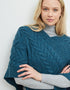 Aran Super Soft Poncho | Irish Sea