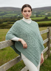 Aran Super Soft Poncho - Mint