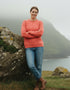 Aran Crew Neck Supersoft Sweater Coral - Clearance