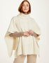 Aran Cowl Neck Poncho | Natural