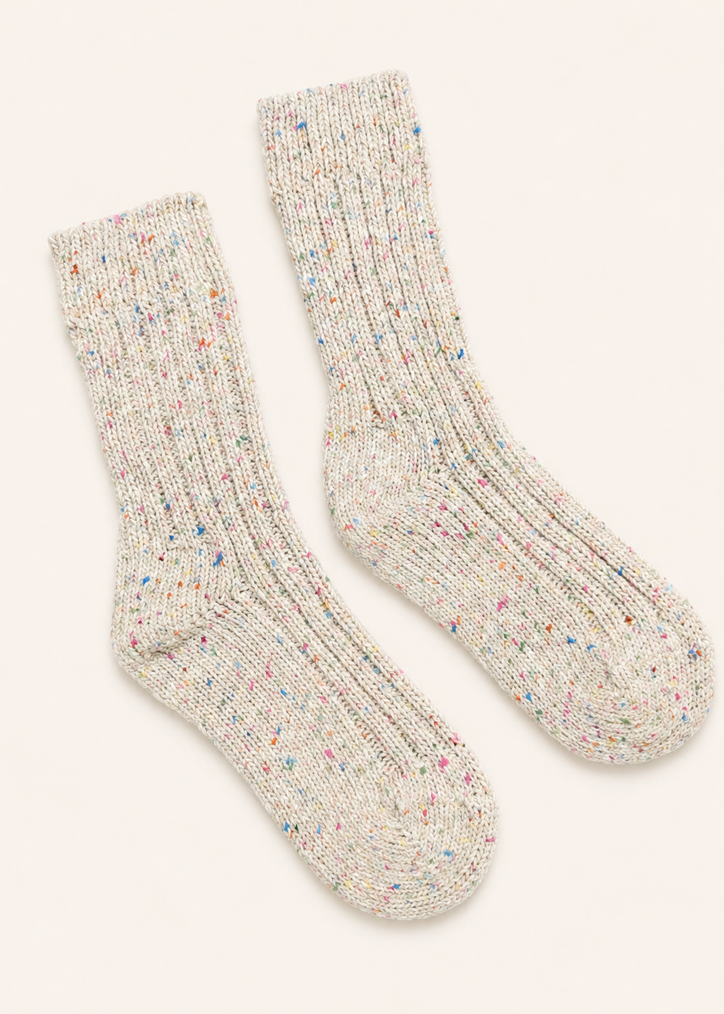 Luxury Irish Wool Blend Socks | White Multicolour