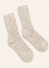 Luxury Irish Wool Blend Socks | White Multicolour
