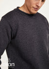 Aran Roll Neck Sweater | Charcoal