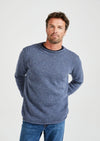 Aran Roll Neck Sweater - Denim