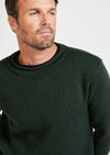 Aran Roll Neck Sweater - Green