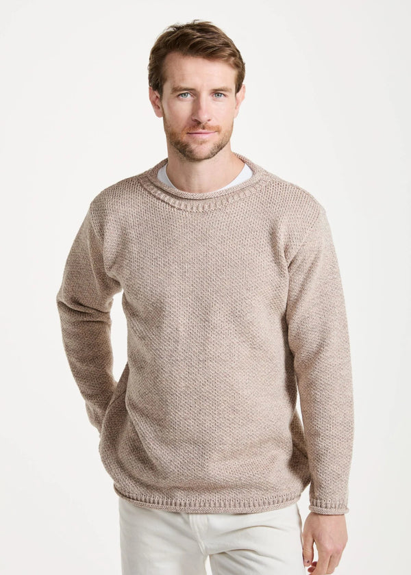 Aran Roll Neck Sweater | Oatmeal