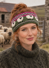 Erin Aran Sheep Headband | Pink & Dark Green