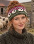 Erin Aran Sheep Headband | Pink & Dark Green