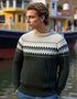 Men's Aran Fairisle Sweater | Army Green