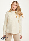 Aran 3 Buttons Trellis Cardigan | Natural