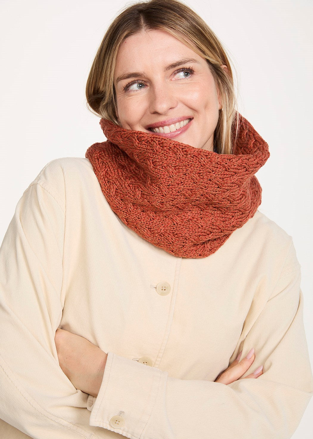 Aran Infinity Cable Scarf - 100% Supersoft Merino Wool