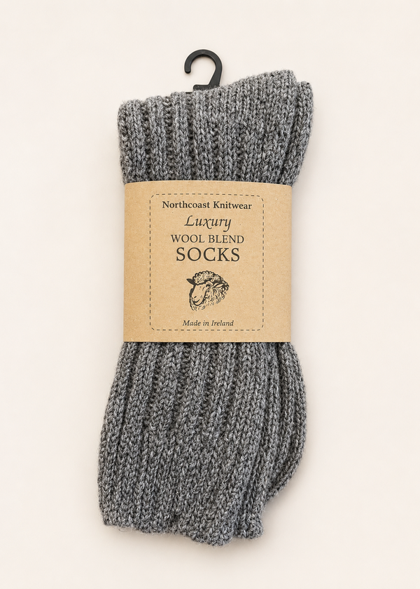 Luxury Irish Wool Blend Socks | Grey