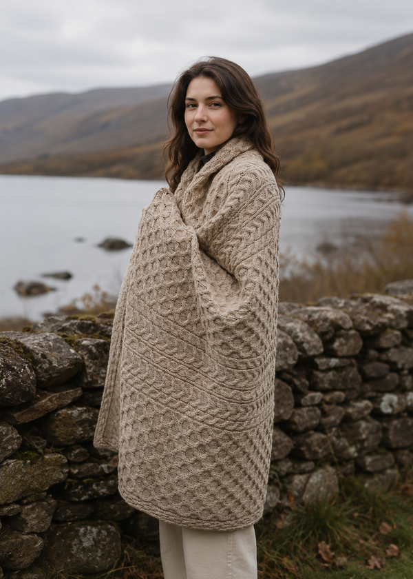 Aran Honeycomb Blanket | Skiddaw - Clearance
