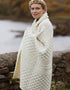 Aran Honeycomb Blanket | White - Clearance