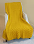 Aran Honeycomb Blanket | Mustard - Clearance